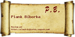 Plank Bíborka névjegykártya