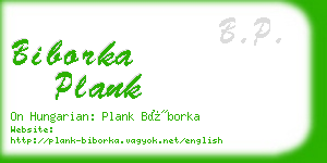 biborka plank business card